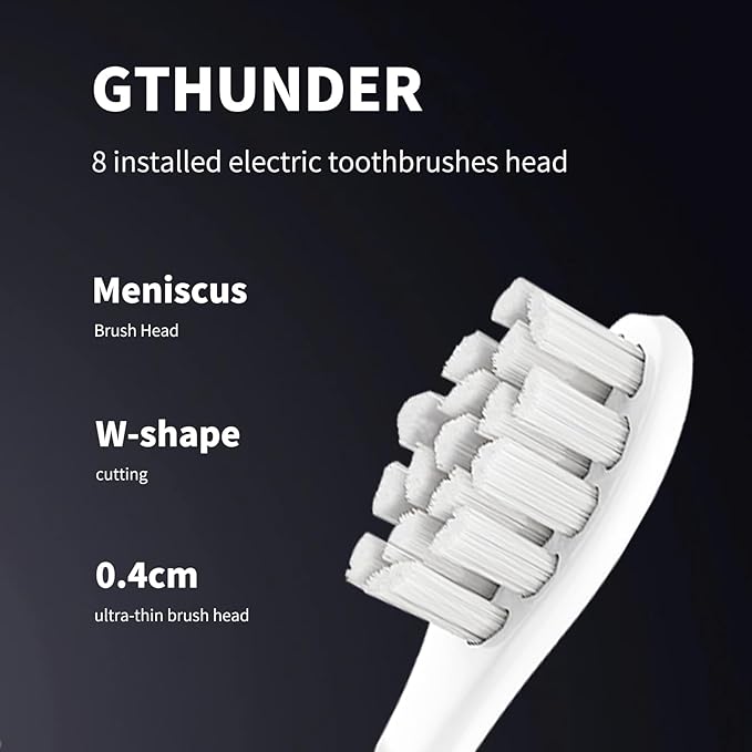 GTHUNDER Electric Rreplacement Toothbrush Heads Suitable for Oclean.with Hygienic Caps,Vacuum-Packed.Fits Adapted for All Oclean Models x pro Elite, X, X Pro,Flow,F1,Air 2-4Pcs(Grey)
