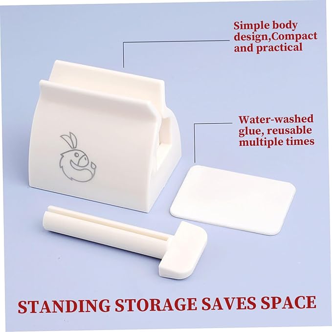 4Pcs Toothpaste Dispenser, Manual Toothpaste Tube Squeezer and Roller, Plastic Bathroom Organizer Tool for Home, Travel, Kids