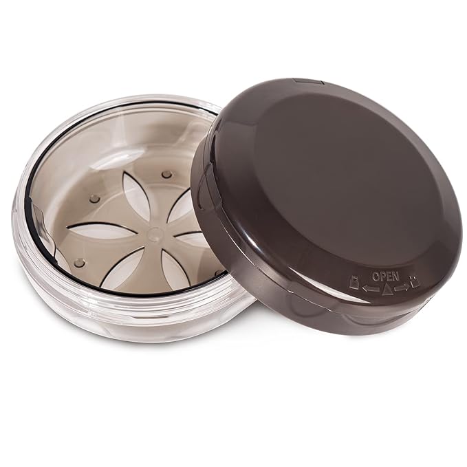 Denture Cup Retainer Case, No-Leak Denture Bath, Travel Case with Strainer & Mirror (Grey)