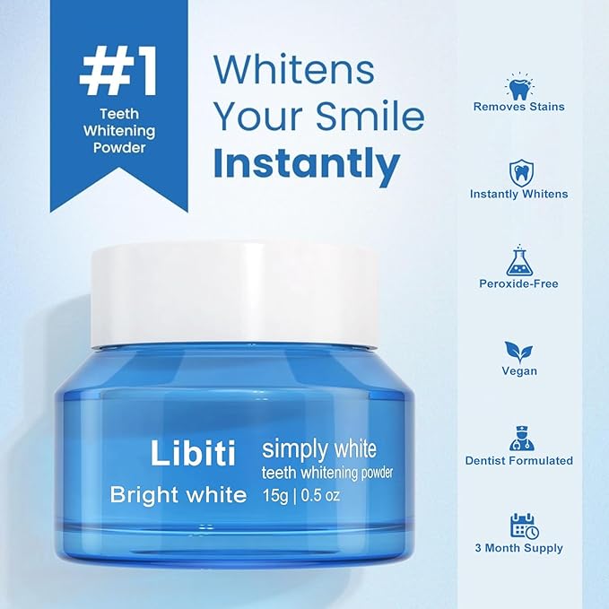 Teeth Whitening Powder Toothpaste, Brightening Whitening Powder, Removes Teeth Stains, Suitable for Tea Stains, Coffee Stains, Yellow Teeth Caused by Smoking