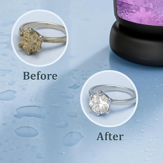 50kHz Ultrasonic Retainer Cleaner Machine for Travel & Home, Portable Denture Cleaner with Removable Base, 4 Modes Timer, Dental Cleaning Pod for Aligners, Braces, Mouth Guard, Jewelry, Toothbrush