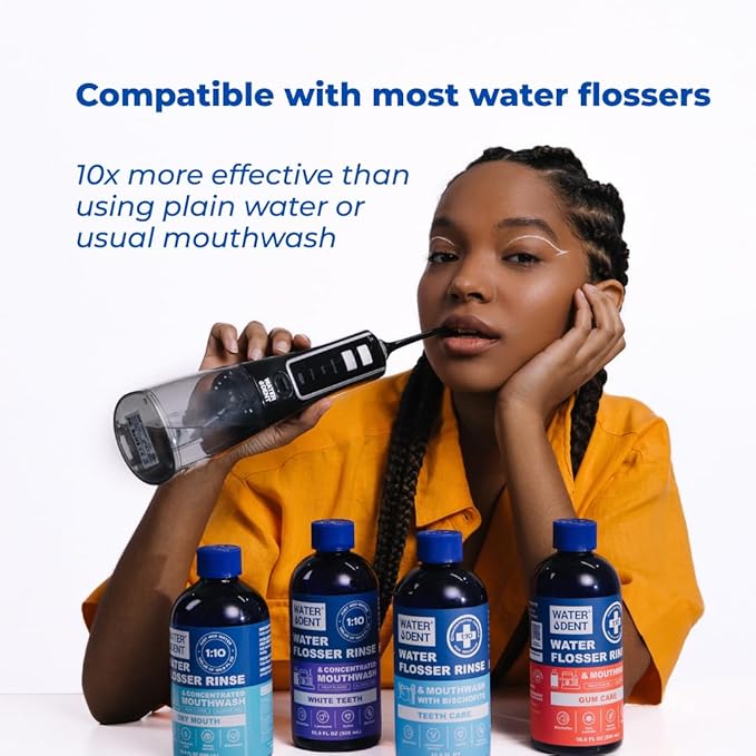 2 Pack - Concentrated Water flosser Rinse & Mouthwash Mint Flavor for Whitening & Teeth Care Alcohol Free, Made in USA
