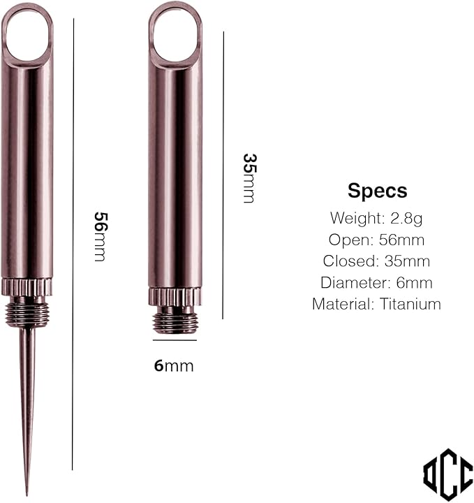 DAILYCARRYCO. TiPick Titanium Toothpick Holder - Portable Metal Travel Toothpick - Reusable EDC Micro Toothpick - Compact & Convenient - Carry On-the-Go - Titanium Construction, Merlot
