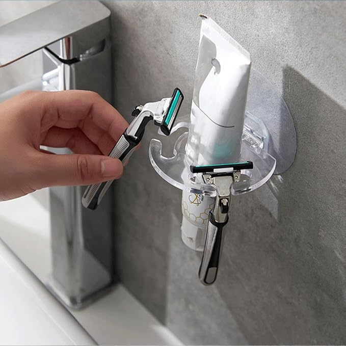 Garneck 5pcs Wall Mounted Toothbrush Organizer Suction Cup Toothbrush Holder Rack for Bathroom Storage Space Saving Dental Rack