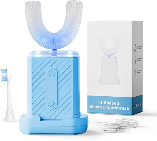U-Shaped Electric Toothbrush with 4 Cleaning Modes, U Toothbrush Adult with Magnetic Contact Charging, U Toothbrush for Busy Professionals & Travelers