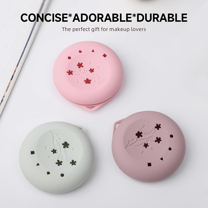 2 Pcs Makeup Sponge Holder,Beauty Blender Case, Powder Puff case, Beauty Blender Holder for Travel (Light Green)