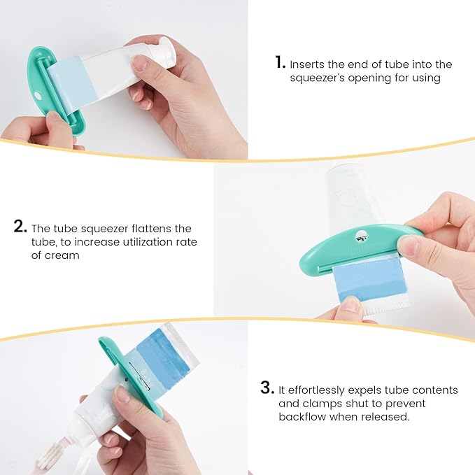 LOVEINUSA Toothpaste Tube Squeezer Dispenser- 4 Pack Random Colors