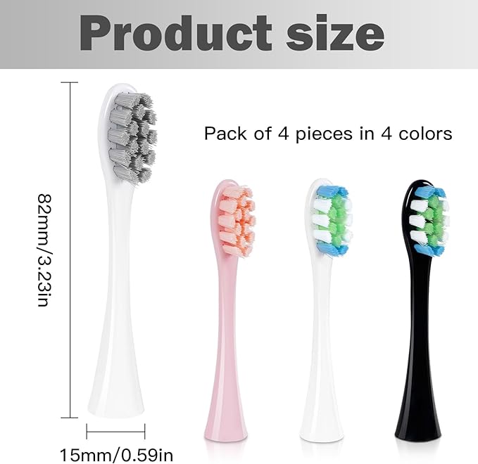 GTHUNDER Electric Rreplacement Toothbrush Heads Suitable for Oclean.with Hygienic Caps,Vacuum-Packed.Fits Adapted for All Oclean Models x pro Elite, X, X Pro,Flow,F1,Air 2-4Pcs(Pink)