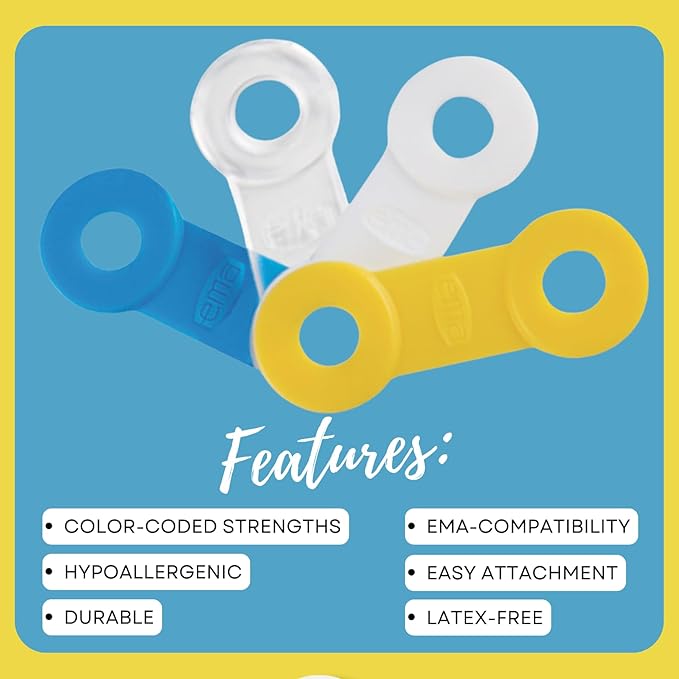 25 Pack: Replacement Straps for EMA Anti-Snoring Appliance, EMA Replacement Elastic Strap, Snore Guard Bands, Compatible with Myerson EMA Snore Appliance (Yellow (Medium), 20mm)