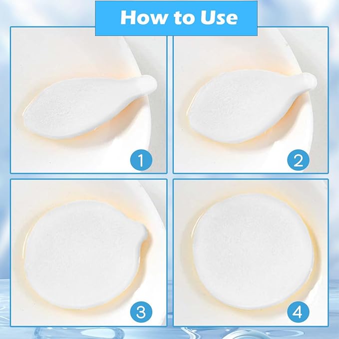 Compressed Facial Sponge,Reusable Makeup Blender 60 Count,Soft Round Wash Sponges for Estheticians Makeup Removal,Face Cleansing Exfoliating Compress Spa Pads for Women,White