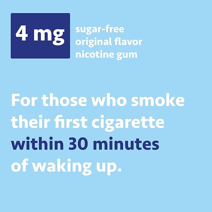 Wellness Basics Uncoated Nicotine Gum 4mg | Stop-Smoking Aid | Original Flavor | 170 Count | Reduces Withdrawal Symptoms