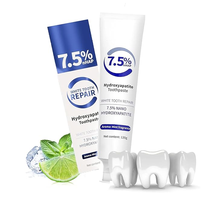 7.5% Hydroxyapatite Toothpaste， Hydroxyapatite Toothpastes for Enamel Protection and Tooth Strengthening, Repair and Protect Toothpaste 4.23oz (White)