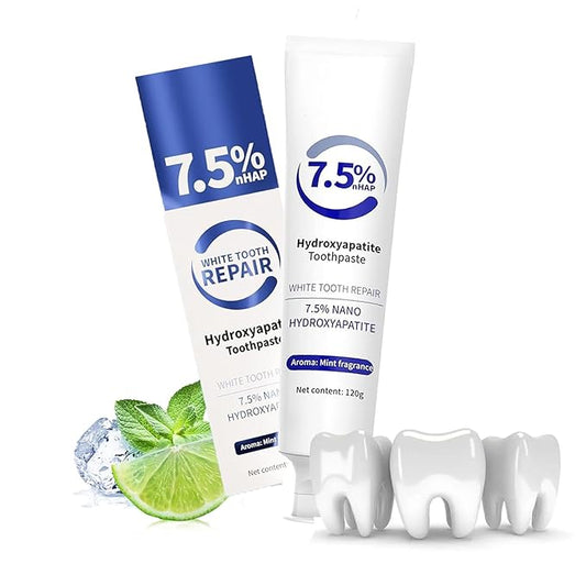 7.5% Hydroxyapatite Toothpaste， Hydroxyapatite Toothpastes for Enamel Protection and Tooth Strengthening, Repair and Protect Toothpaste 4.23oz (White)