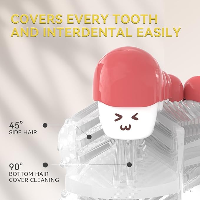 yeklike Adult Sonic Automatic Electric Toothbrush, 360° Oral Cleaning Stain Whitening (Yellow-Cup)