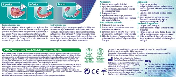 Corega Denture Fixing Cream, Strong Fixing, Unflavored, Zinc Free, 40g
