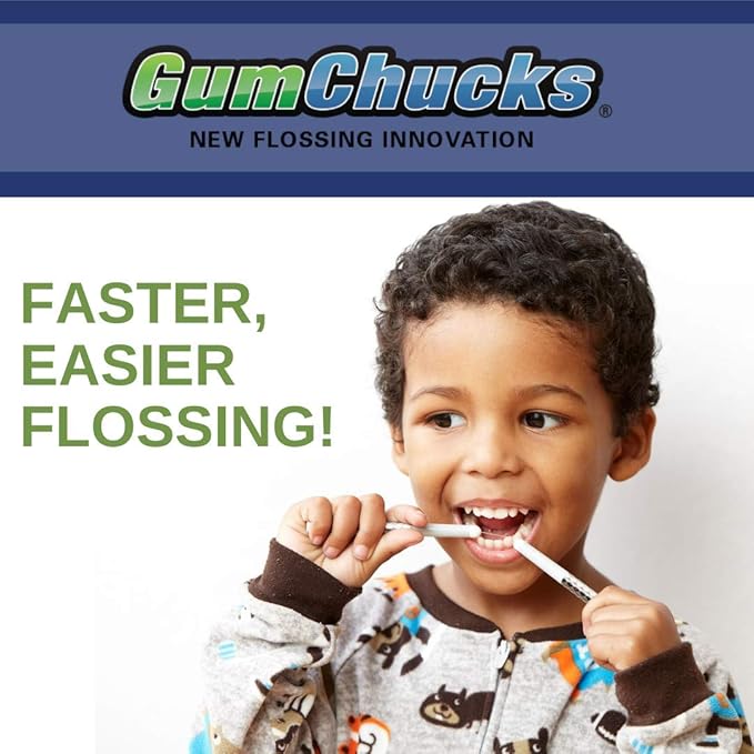 GumChucks Orthodontic Flossers Dental Floss - Floss for Braces - Brace Floss Picks - Gum Flossing Picks - Ortho Dental Flossers (Kids Starter Pack)