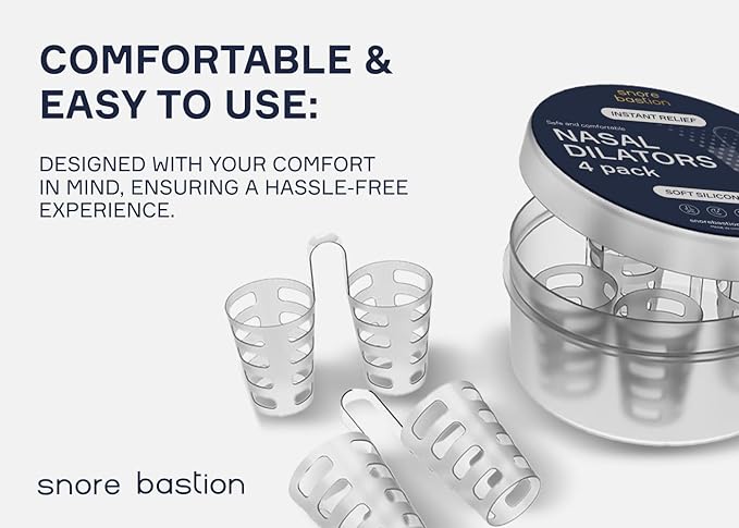 Nasal Dilators for Sleeping - 4 Medium (M) Anti Snoring Nose Vents - Soft Silicone Snore Stopper - Snoring Solution - Nasal Cones to Stop Snoring