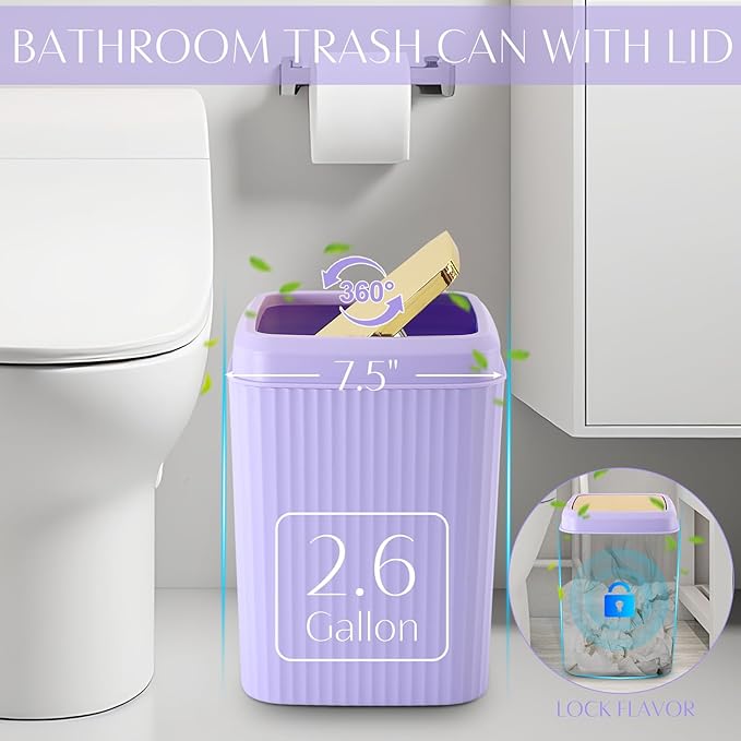 32PCS Bathroom Set Bathroom Sets with Shower Curtain and Rugs Purple Bathroom Accessories,Shower Curtain Set,Bathroom Rug Set with Bathroom Trash Can