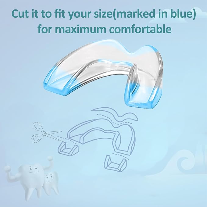 Kids Night Guard for Teeth Grinding, Small Size, 4 Pack Moldable Night Guard for Clenching Teeth | Comfortable Nighttime Protection Guard | Including Hygiene Case and Gel Ice Pack