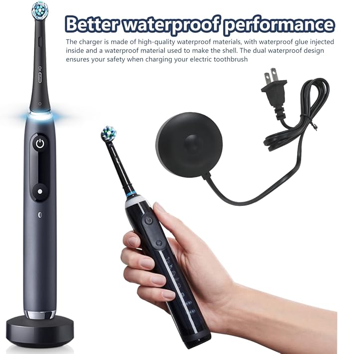 YYU Fast Charging Base with Safety Protection for Oral-B iO Toothbrush - Black