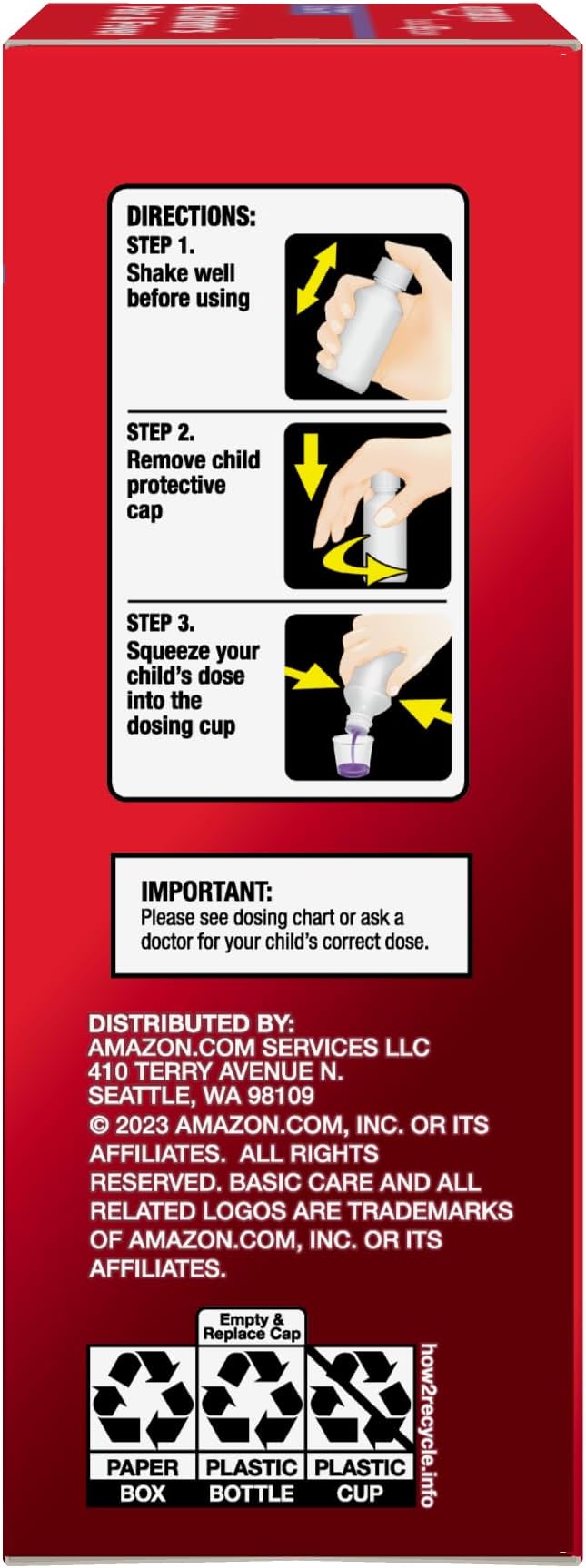 Amazon Basic Care Children's Pain and Fever, Acetaminophen 160 mg per 5 mL Oral Suspension, Grape Flavor, 8 fl oz
