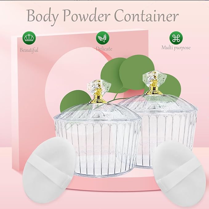 6-Pcs Fluffy Soft Plastic Powder Puff Dish for Women