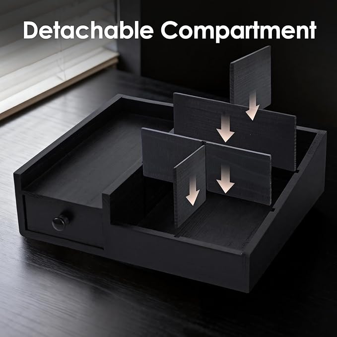 Organizer For Men,Bathroom Countertop Organizers,Perfume Organizer,Cologne Organizers,Bathroom Storage,Perfume Stand,Gifs For Men,Mens Valentines Day Gifts,Adjustable Partition(Black)