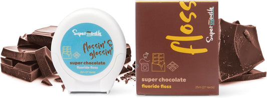SuperMouth® Fluoride Floss – Patented Expanding Floss Removes 40% More Plaque, Nano-Hydroxyapatite, Vitamins D3 & K2, Xylitol, No Forever Chemicals, Strengthens Enamel & Gums – 4 Flavor Options