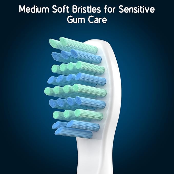 Electric Toothbrush Heads Compatible with TEETHEORY Sonic and Fairywill - Replacement Brush Heads Compatible with FW-507/508/551/610/659/719/909/917/959,FW-D1/D3/D5/D7/D8, 10 Pack, White