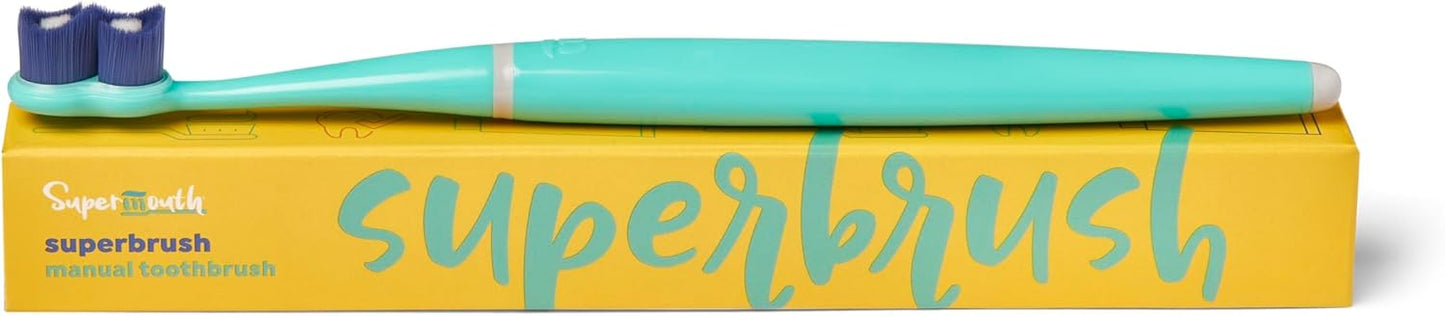 SuperMouth® SuperBrush Jr.® Kids Manual Toothbrush – Soft Patented SuperBristles® Clean Baby Teeth 30X Better, Gentle Plaque Removal, Augmented Reality Teaches Proper Brushing