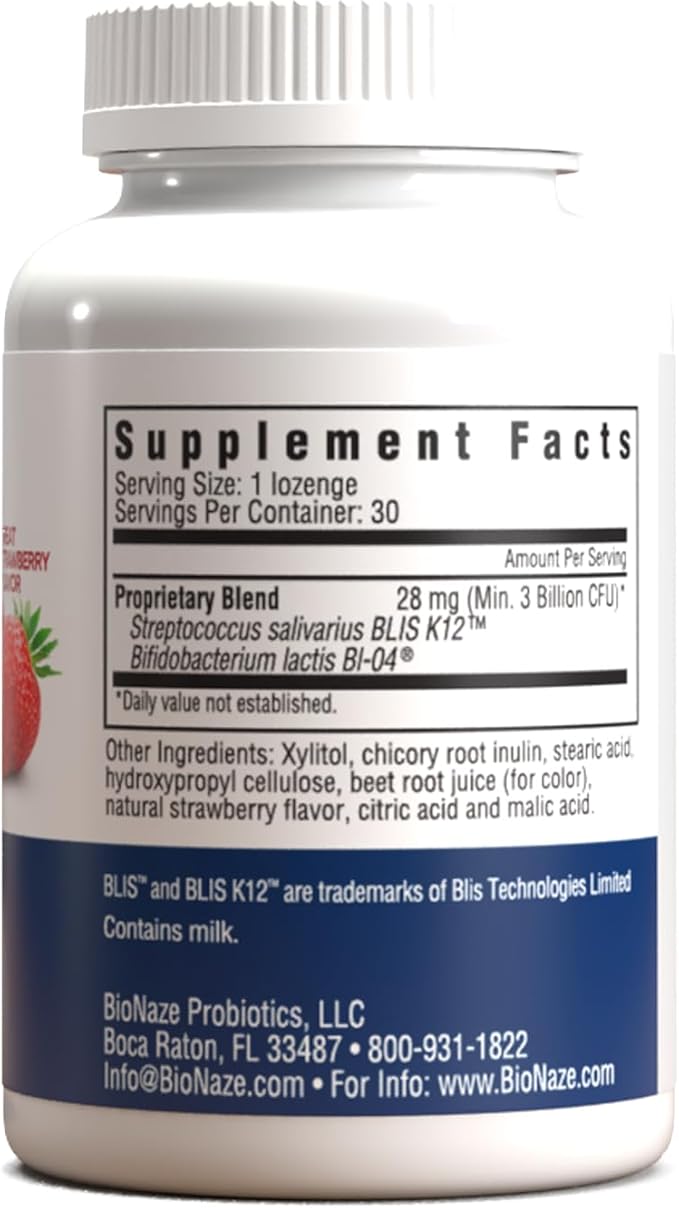 Oral Probiotic BLIS K12 & BL-04 for Sinus, Tonsil Stones, Bad Breath, Post Nasal Drip, Throat, Mouth, Teeth & Gut - Improve Oral & Respiratory Health. Clinically Proven Probiotic Strains 30 ct