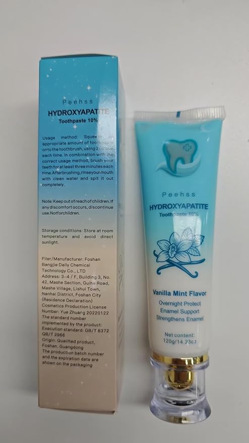 Hydroxyapatite Toothpaste 10% + Niacinamide Whitening Toothpaste, Enamel Repair & Gum Care, Nano Hydroxyapatite - Sensitivity Relief, Whitening, Fluoride-Free, Breath Freshening