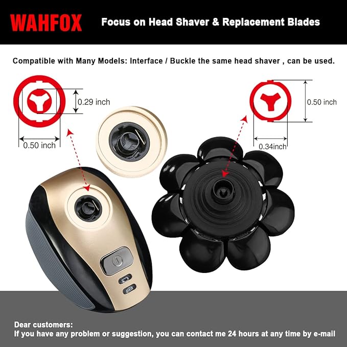 FOXSONIC 8 Blades Head Shaver Replacement Heads 8 Heads for Head Shaver Many Main Brands Electric Shaver Razor Bald Men Head Shaver Blades