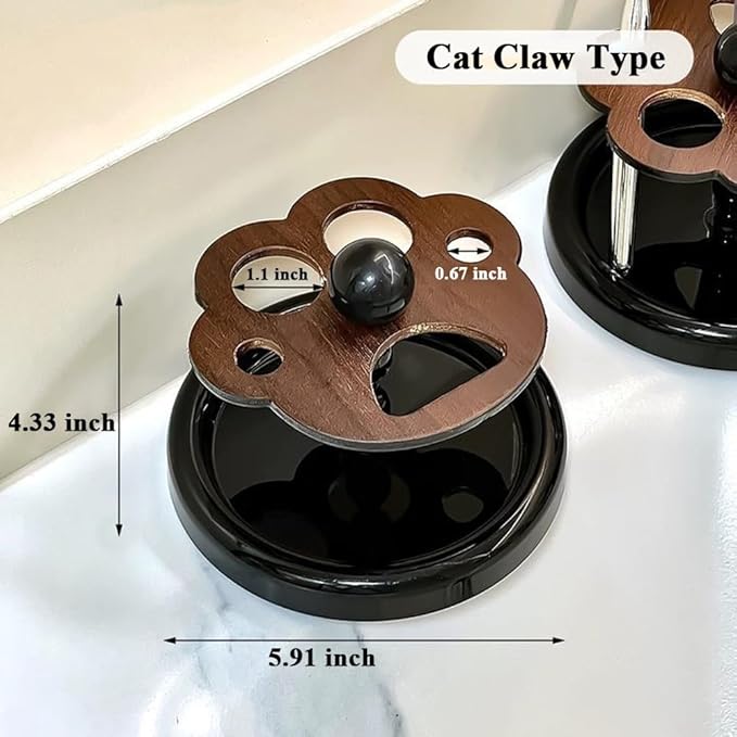 Makeup Brushes Organizer Set, Multi-Purpose Ceramic Bathroom Storage Rack for Toothbrush, Electric Toothbrush, Toothpaste (Cat paw Shape)
