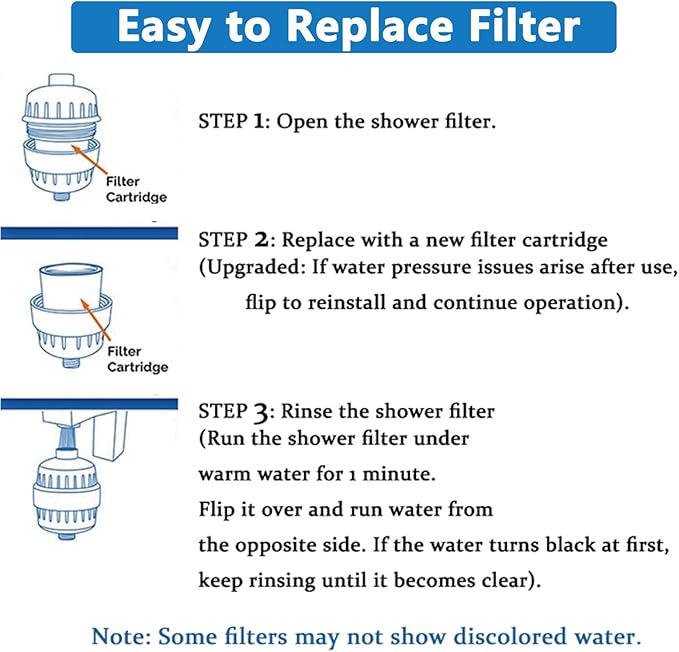 4 Pack 25 Stage Shower Filter Replacement Cartridge, Universal Cartridges for Hard Water – Removes Chlorine, Heavy Metals, Iron & Sediments, Fit Any Similar Design Shower Water Filter