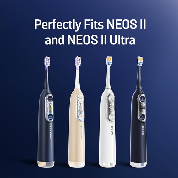 Soocas Multiclean Ultra Clean Electric Toothbrush Replacement Heads, Compatible with Both NEOS II and NEOS II Ultra, 2 Brush Heads, Midnight Blue