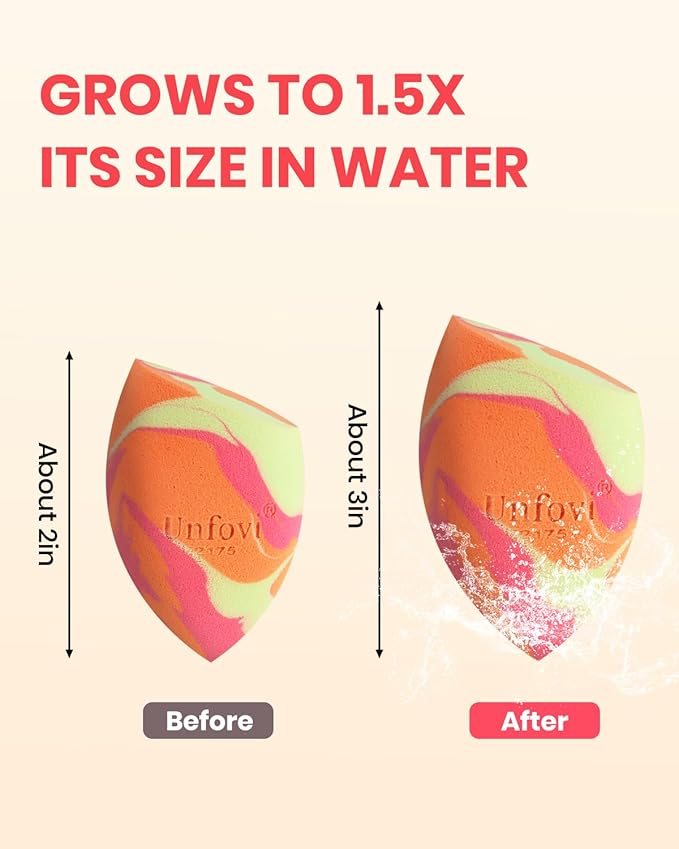 7Pcs Tri Color Makeup Sponge, Low Absorption Latex Free Soft Makeup Sponges For Foundation,Beauty Sponge Blender for Power&Cream,Liquid (Multicolor)