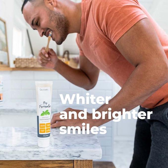 Oxyfresh Pro Formula Fresh Mint Toothpaste – Gentle Low Abrasion - Cosmetic Fluoride Free Formula - Great for Sensitive Teeth and Gums with Natural Essential Oils. 5.5 oz.