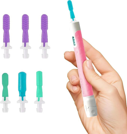 TalkTools Sensi Oral Sensory Therapy Tool with Soft Sensi Jaw Tips – 7-Piece Adjustable Sensory Stimulation Set for Oral Motor Awareness & Feeding Skill Development – Pink