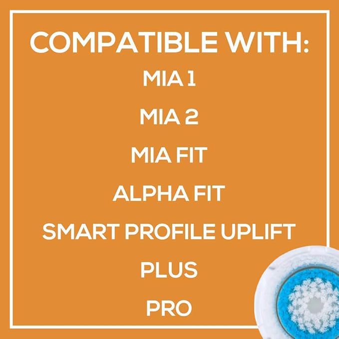 Brushot Brush Head Replacements Set Compatible with Clarisonic Mia 1, Mia 2, Mia Fit, Alpha Fit, Smart Profile Uplift and Alpha Fit, 4 Pack
