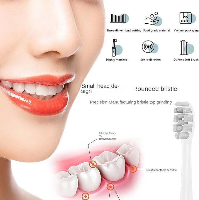 GTHUNDER 8Pcs Electric Toothbrush Heads Suitable for Oclean.with Hygienic Caps,Vacuum-Packed.Fits Adapted for All Oclean Models x pro Elite, X, X Pro,Flow,F1,Air 2(Grey)