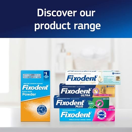 Fixodent Ultra Max Hold Secure Denture Adhesive Cream for Full and Partial Denture Wearers, 2.2oz | (Pack of 24)