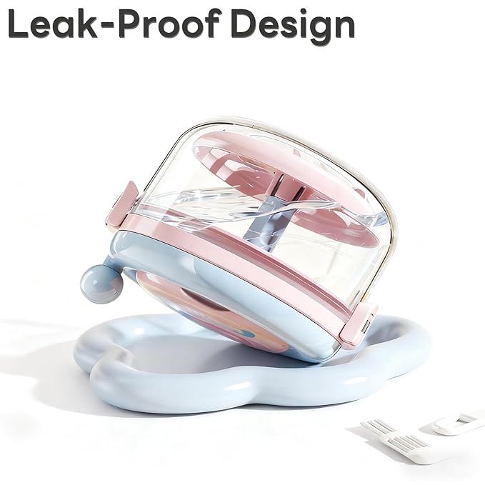 Retainer Case and Mouth Guard Case - Portable Orthodontic Storage Container with Filter and Tools, Denture Cleaning Box, No Leaks Denture Bath Box (Powder Blue)