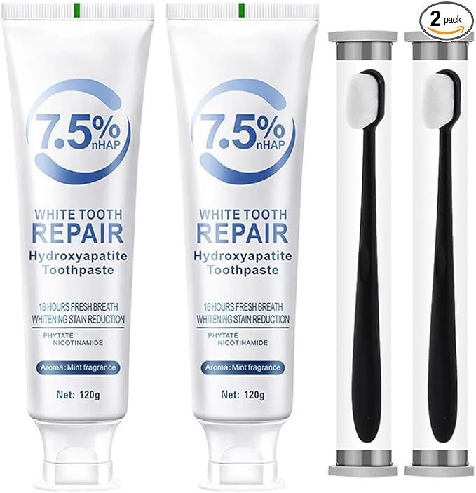 Hydroxyapatite Toothpaste for Enamel Protection & Tooth Strength, Mint Flavor, Fresh Breath, Daily Use