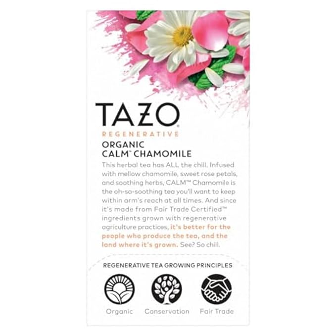 TAZO Calm Chamomile Herbal Tea Bags, Caffeine Free, 96 Total Tea Bags (16ct - Pack of 6)