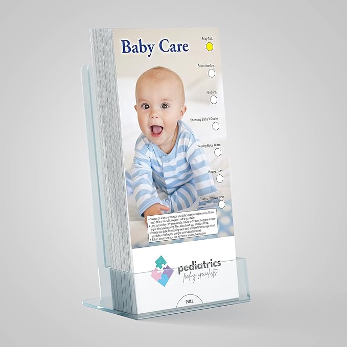 ZOCO - Baby Care Slide Chart - Custom Promotional Item (Pack of 250) - New Parent Essential - Pediatricians, OB/GYN’s, Midwives, Health Clinics Handout, Brochure, Pamphlet - 3.75 x 8.5 in.