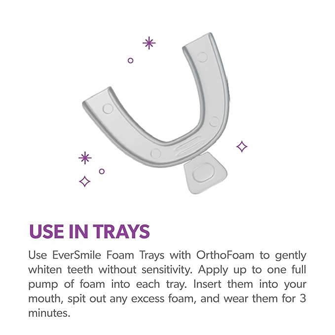 EverSmile OrthoFoam Braces Cleaner — Travel Size – Brushable Foam Whitens Teeth, Eliminates Bacteria, Fights Plaque and Bad Breath – Cleans Under Metal, Ceramic, Clear Brackets and Wires – 25ml