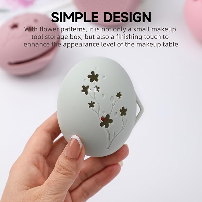 2 Pcs Makeup Sponge Holder,Beauty Blender Case, Powder Puff case, Beauty Blender Holder for Travel(Light Purple)