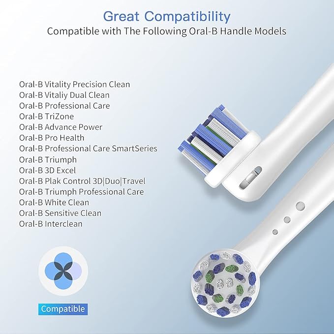 Replacement Toothbrush Heads for Oral B Braun, 16 Pack Electric Toothbrush Heads, Precision Clean Brush Heads Refill Compatible with Oral-B 7000/Pro 1000/9600/5000/3000/8000 (16pack)