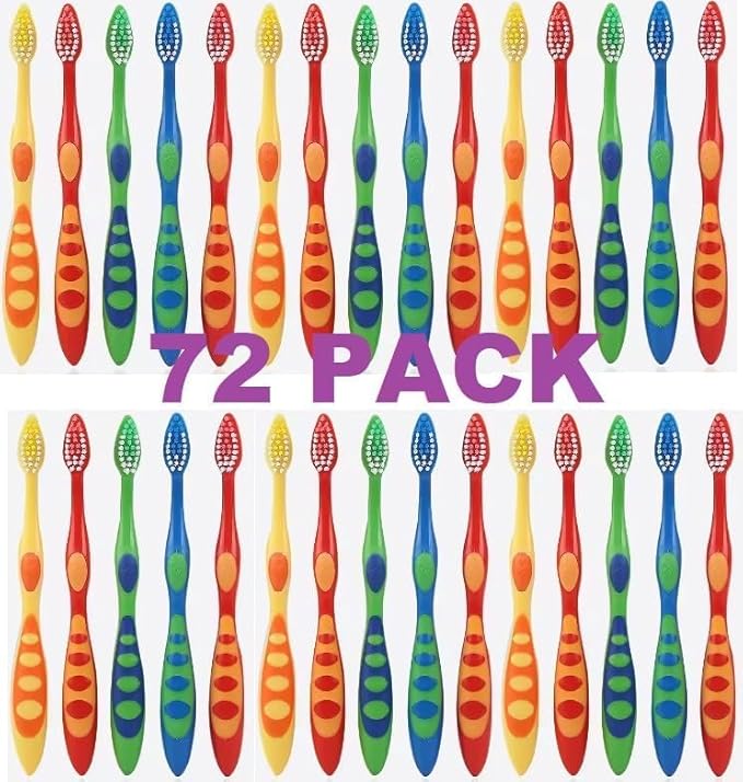 AIAG 72 Count Kids Toothbrush Soft Bristles, Cute Toothbrushes for Children Toddler Home School Camp Daycare Travel